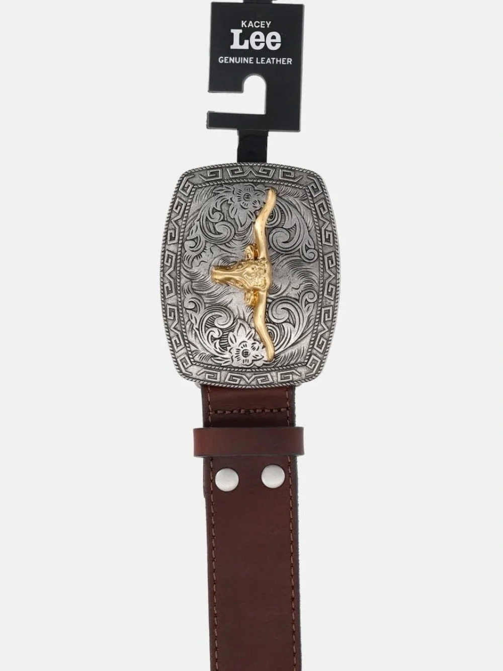 Silver Buckle Longhorn Leather Belt Men’s 36 Kacey Lee Musgraves NWT Cowboy